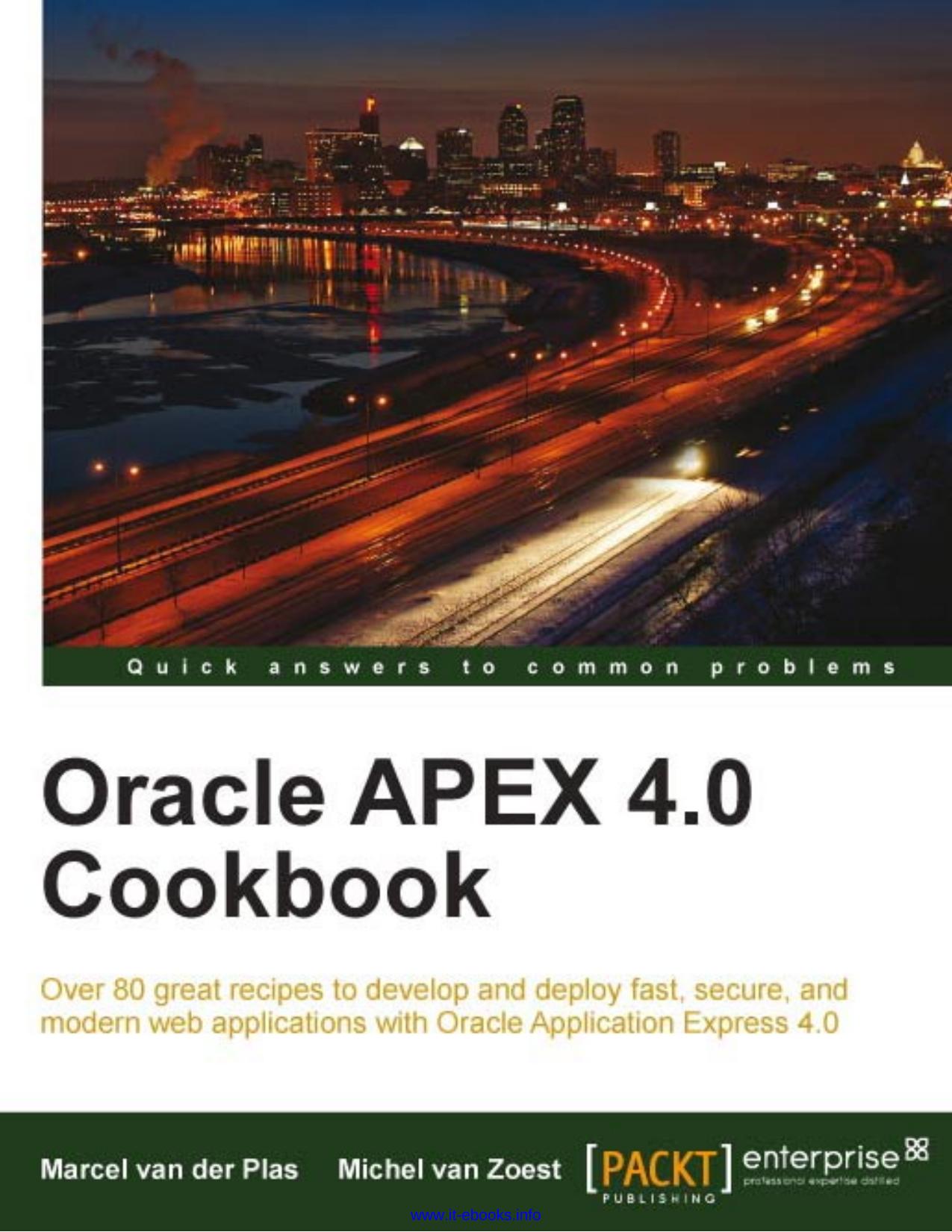 Oracle APEX 4.0 Cookbook by Unknown