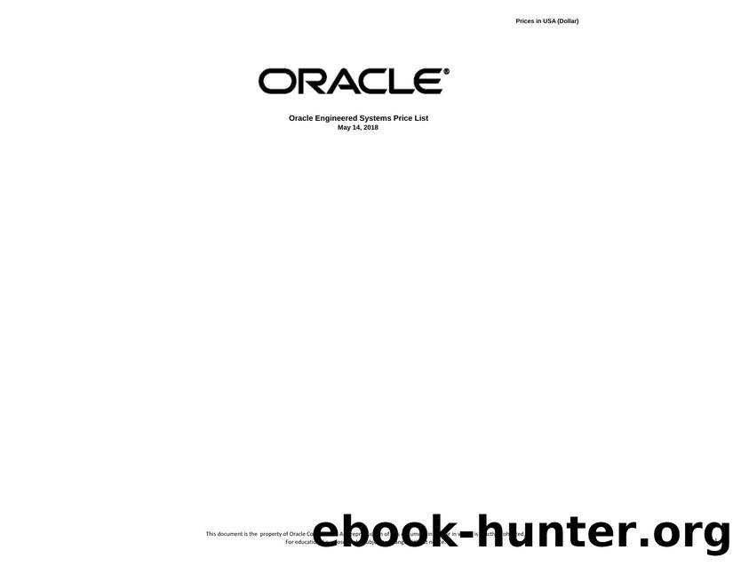 Oracle Engineered Systems Price List by Oracle Corporation
