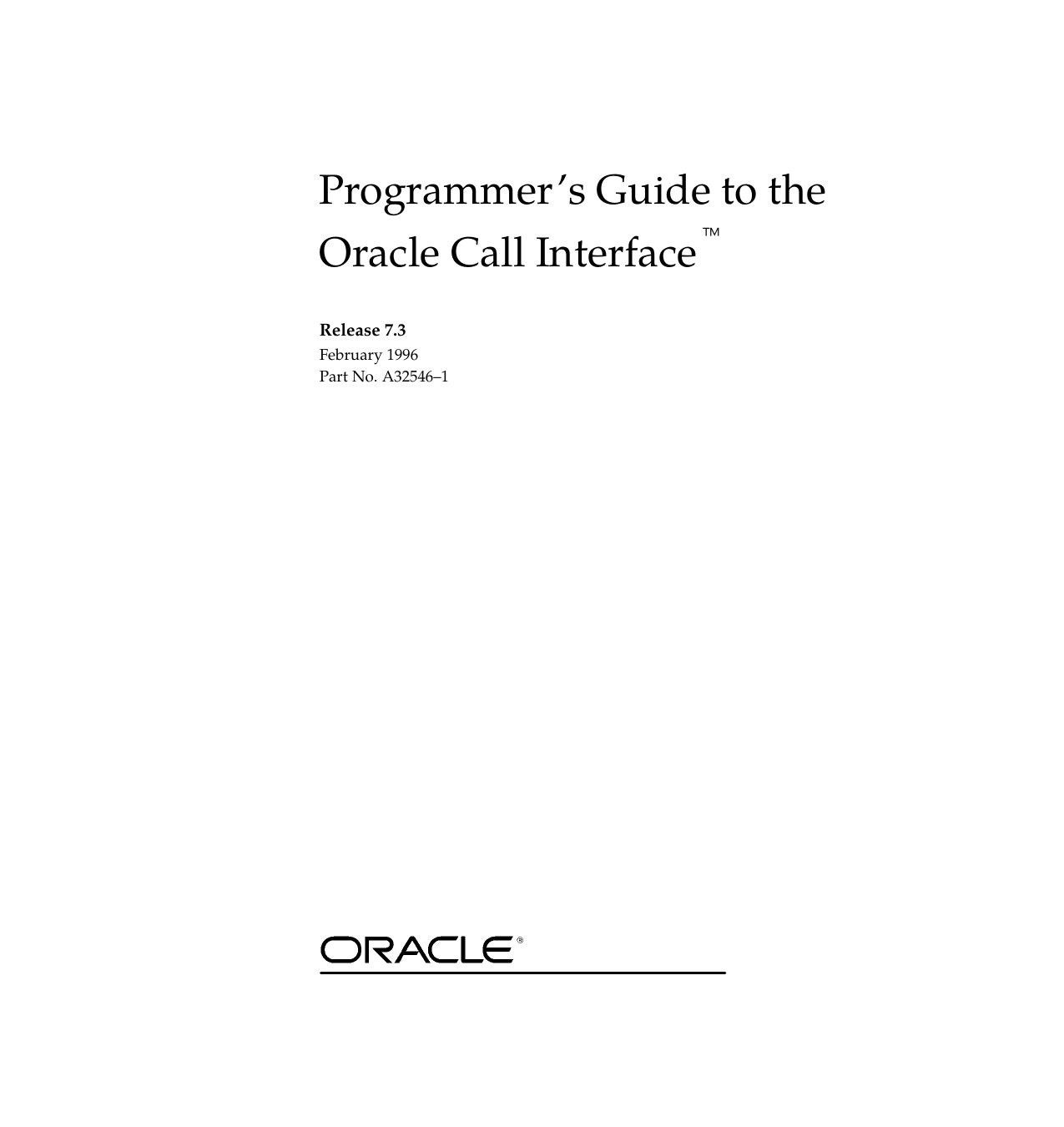 Oracle Reference by Unknown