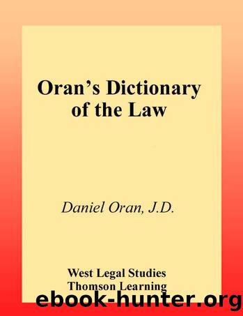 Oran by Oran's Dictionary of the Law 3E (Oran's Dictionary of the Law) (1999)
