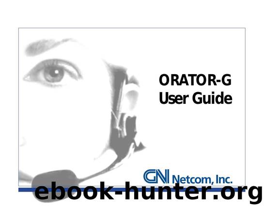 Orator-G User Guide by Unknown