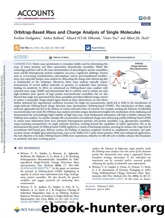 Orbitrap-Based Mass and Charge Analysis of Single Molecules by Evolène Deslignière Amber Rolland Eduard H.T.M. Ebberink Victor Yin & Albert J.R. Heck