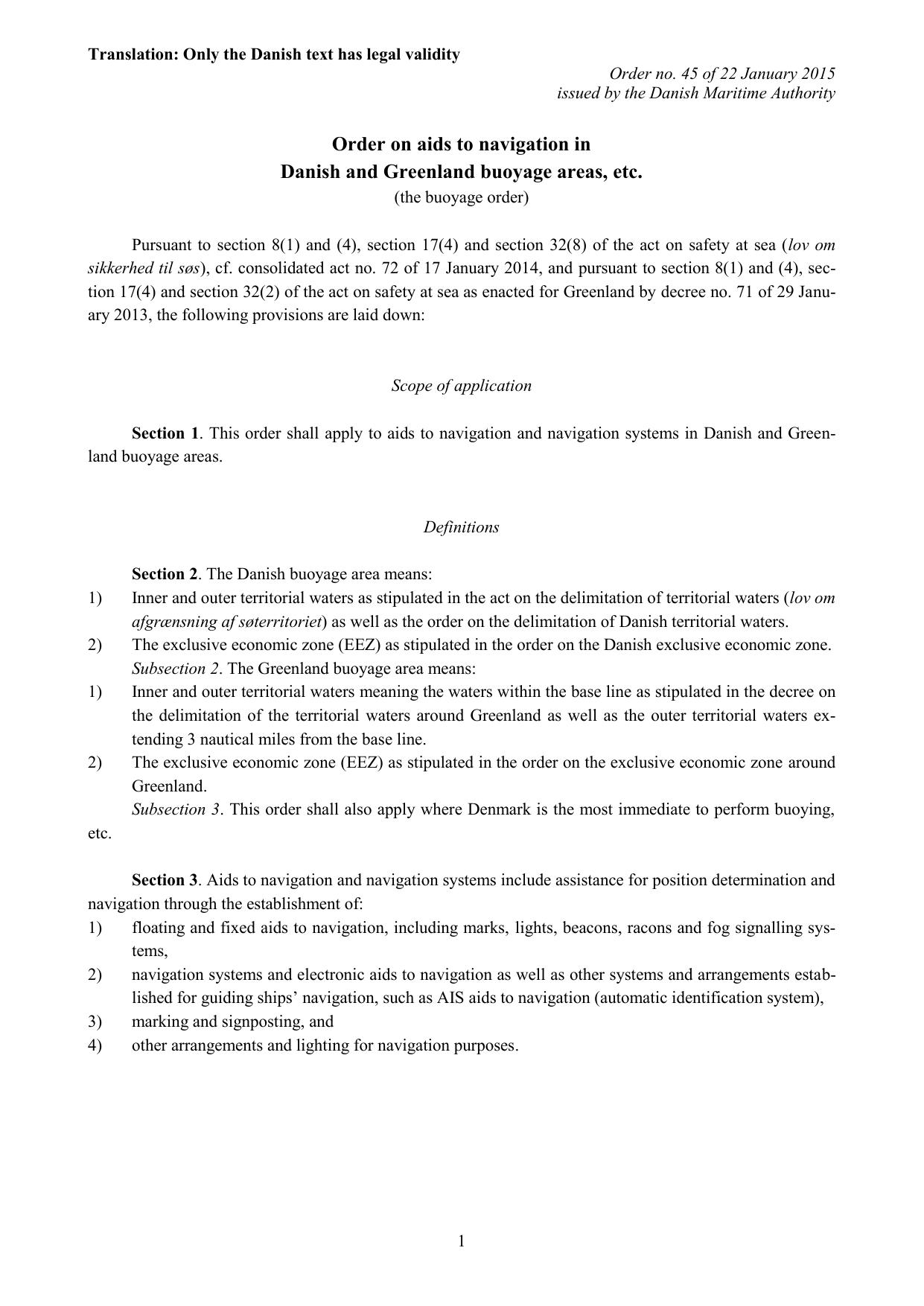 Order on buoyage etc. in Danish waters by cul-sfs