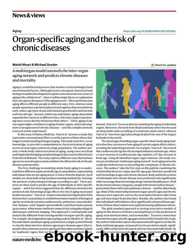 Organ-specific aging and the risk of chronic diseases by Mahdi Moqri & Michael Snyder