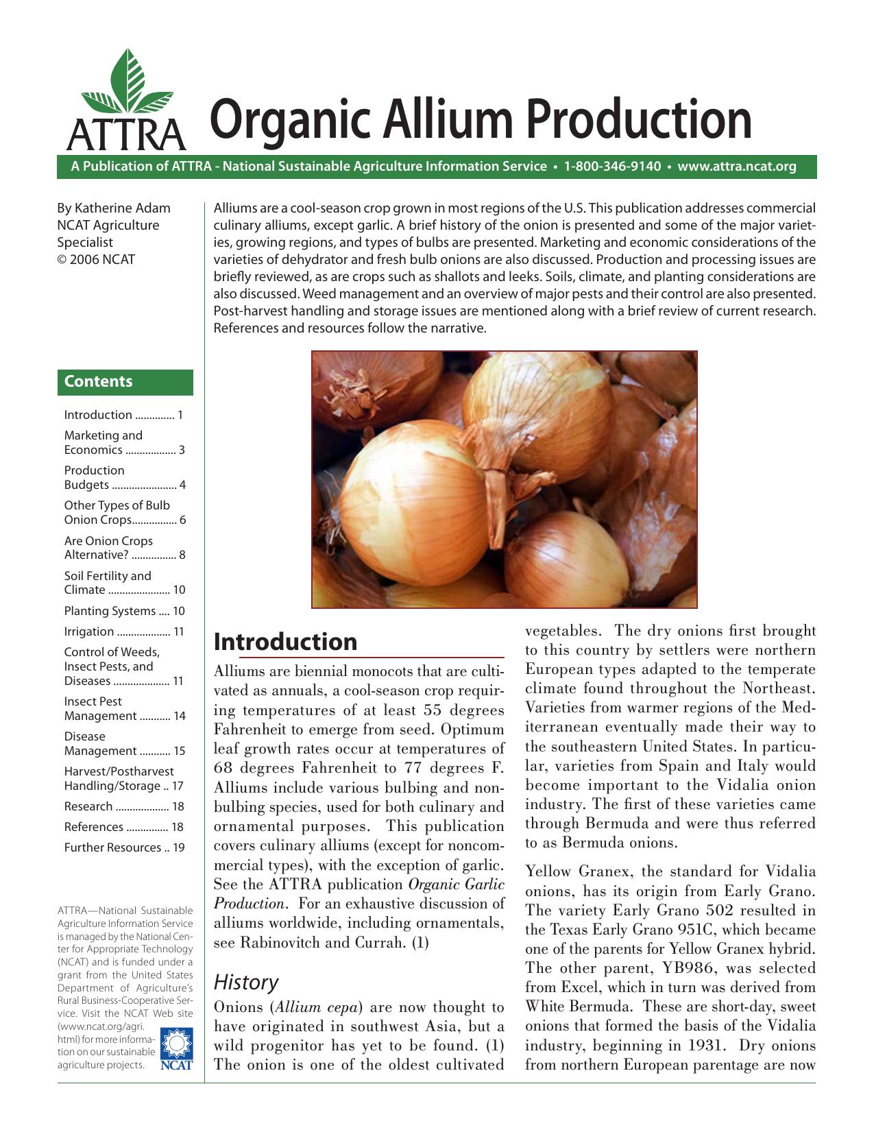 Organic Allium Production ~ PDF by amys