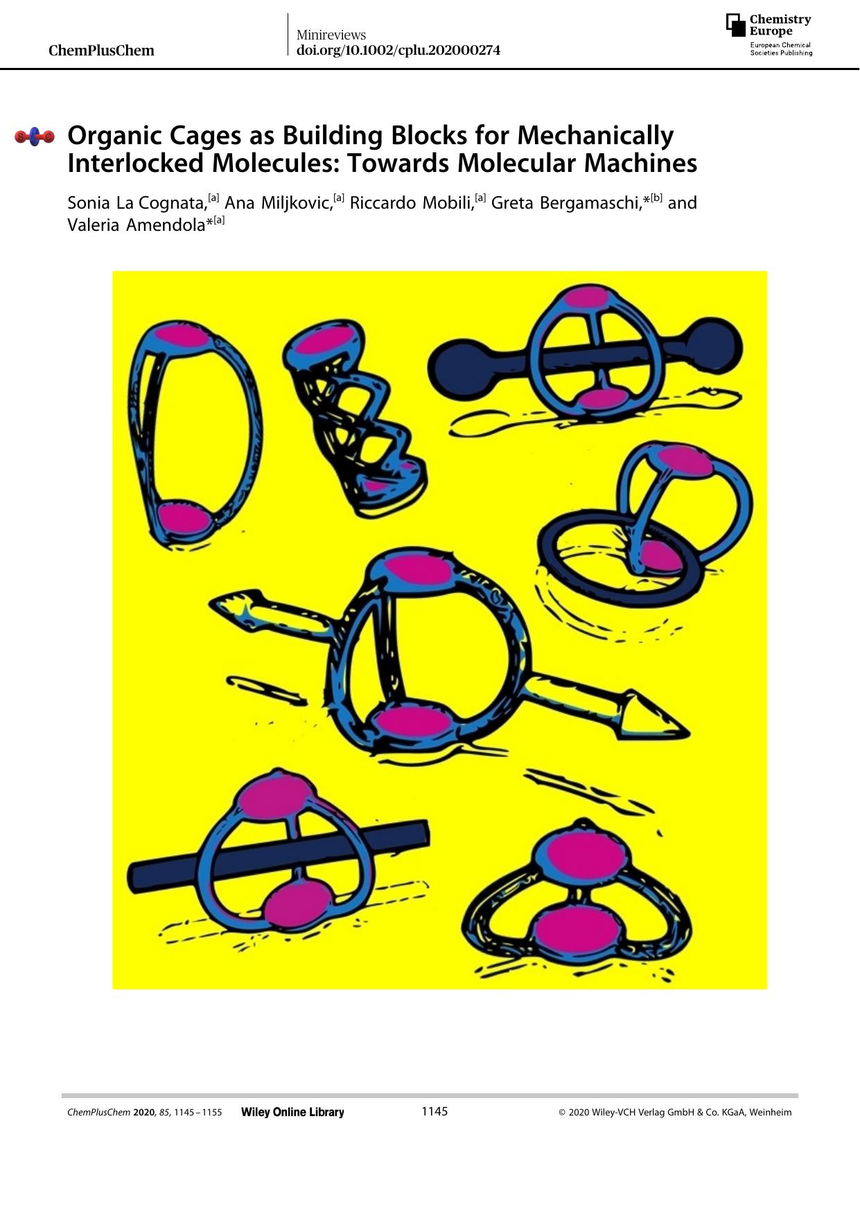 Organic Cages as Building Blocks for Mechanically Interlocked Molecules: Towards Molecular Machines by Unknown