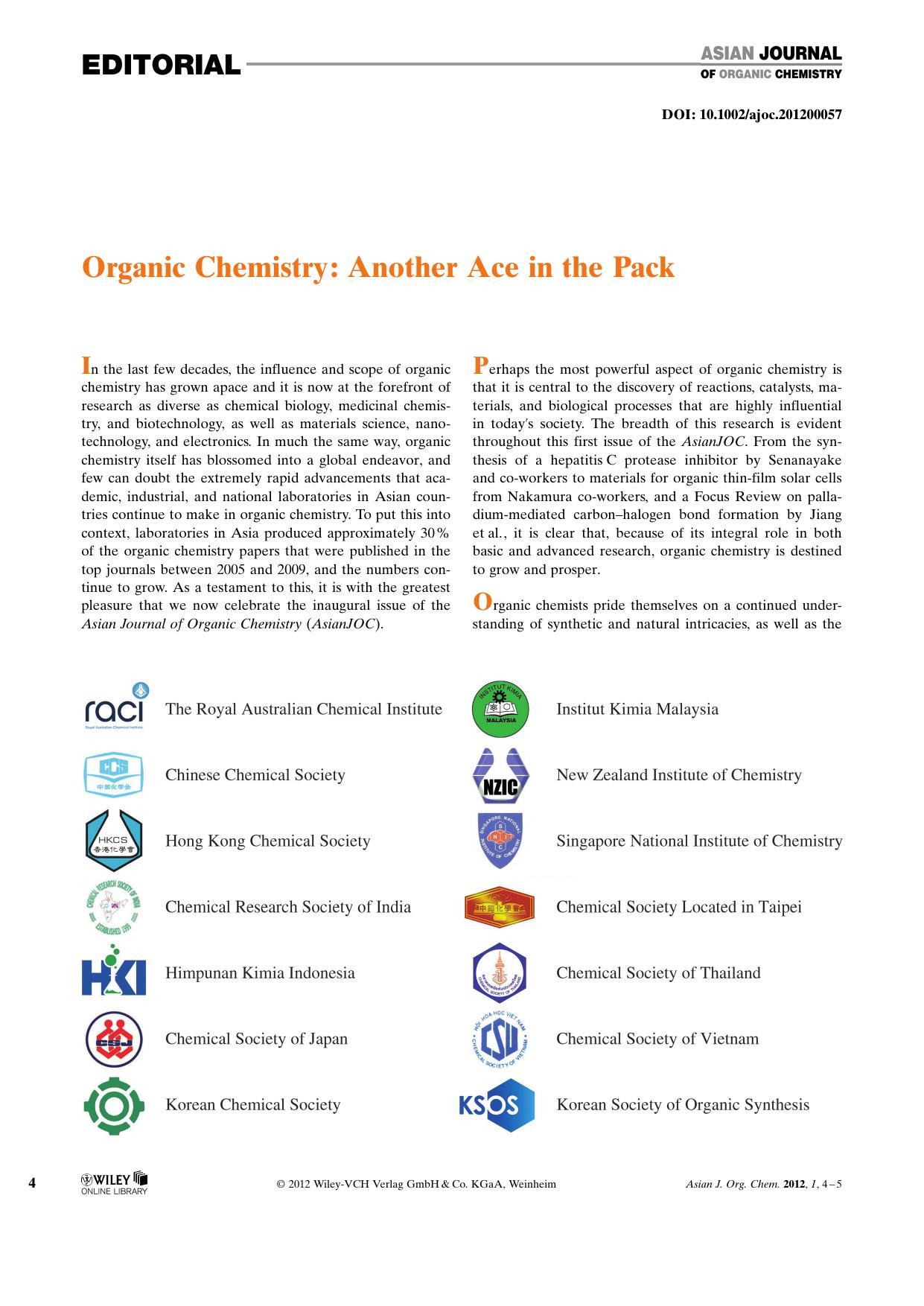 Organic Chemistry: Another Ace in the Pack by Unknown