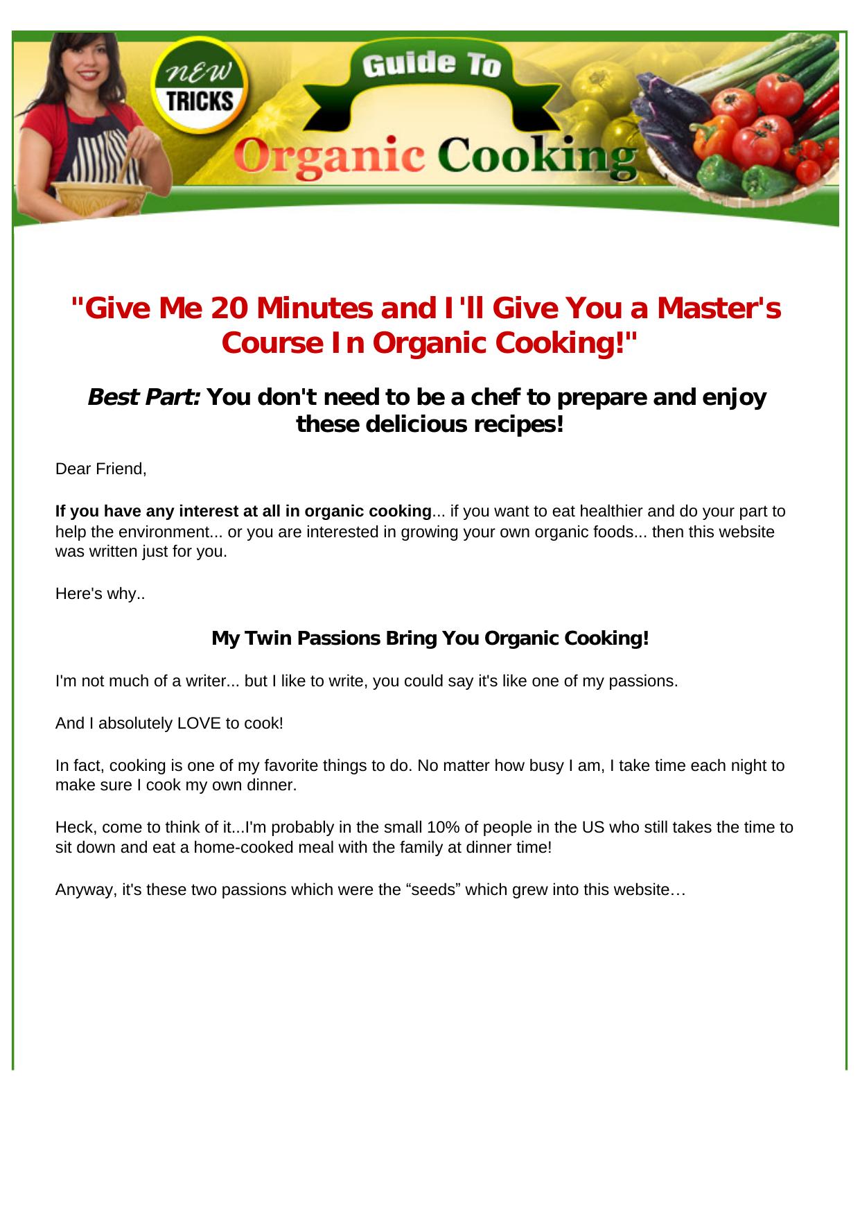 Organic Cooking Guide. by Best of Kuszter's Collection