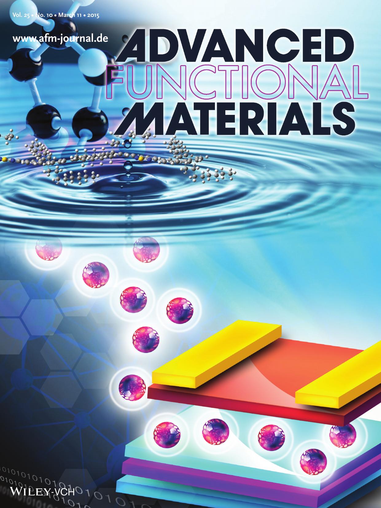 Organic Electronics: Conjugated Polymer Nanoparticles as Nano Floating Gate Electrets for High Performance Nonvolatile Organic Transistor Memory Devices (Adv. Funct. Mater. 10&#x0002F;2015) by Unknown