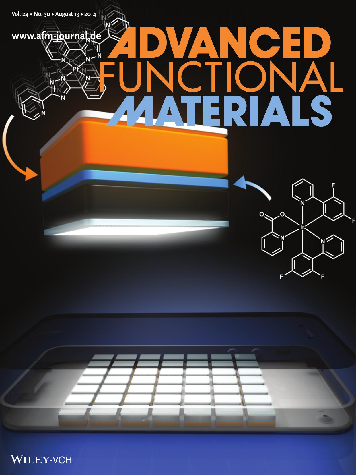Organic Electronics: DopingFree Organic LightEmitting Diodes with Very High Power Efficiency, Simple Device Structure, and Superior Spectral Performance (Adv. Funct. Mater. 302014) by Unknown
