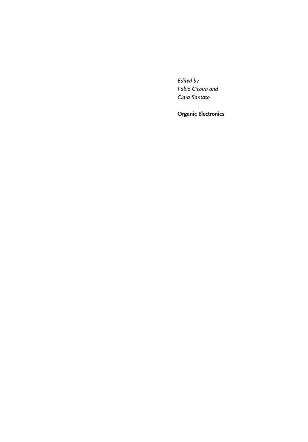 Organic Electronics: Emerging Concepts and Technologies (Repost) by Unknow
