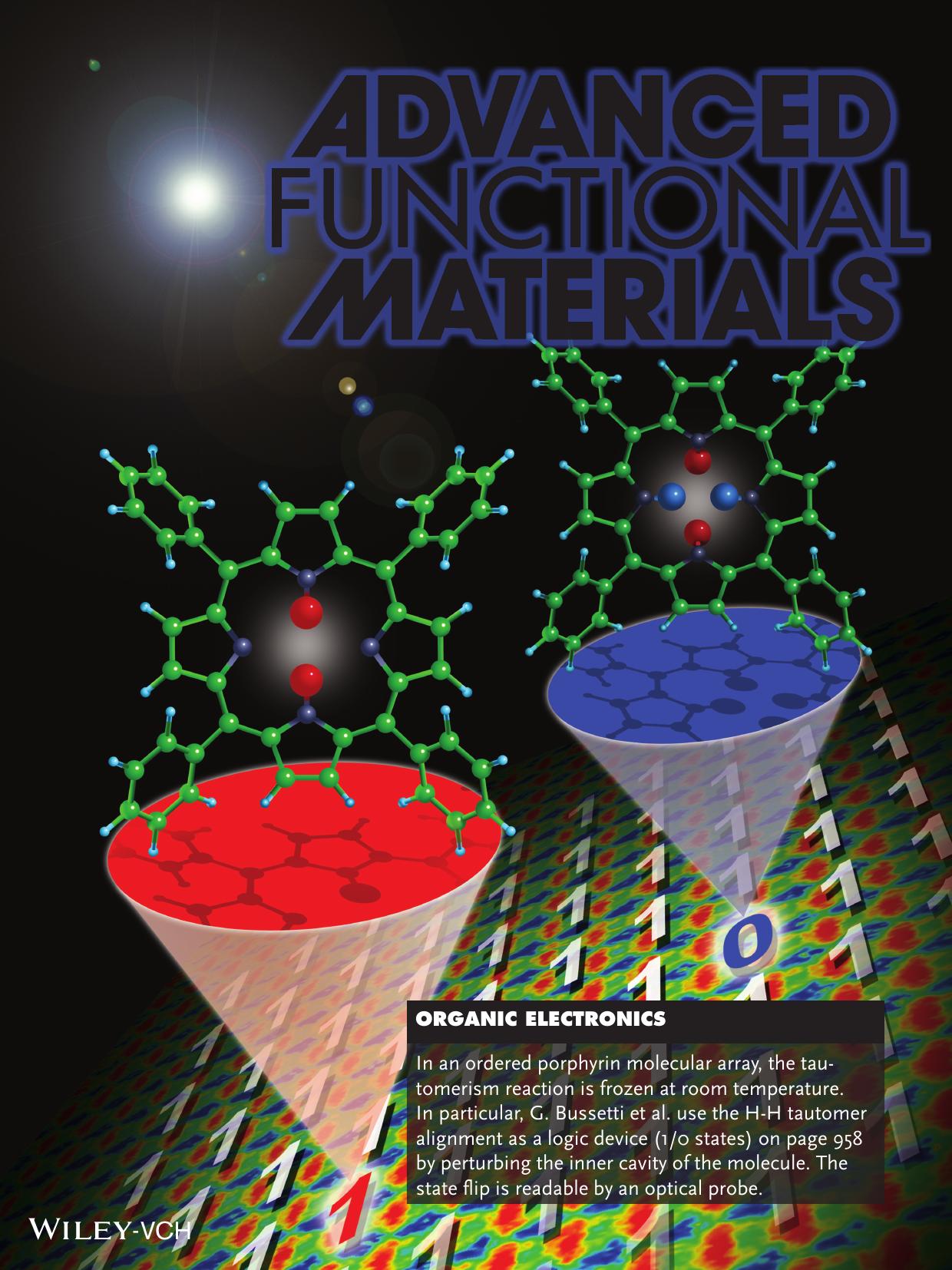 Organic Electronics: Stable Alignment of Tautomers at Room Temperature in Porphyrin 2D Layers (Adv. Funct. Mater. 72014) by Unknown