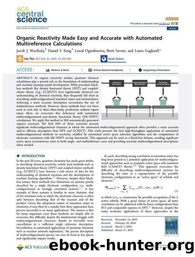 Organic Reactivity Made Easy and Accurate with Automated Multireference Calculations by unknow