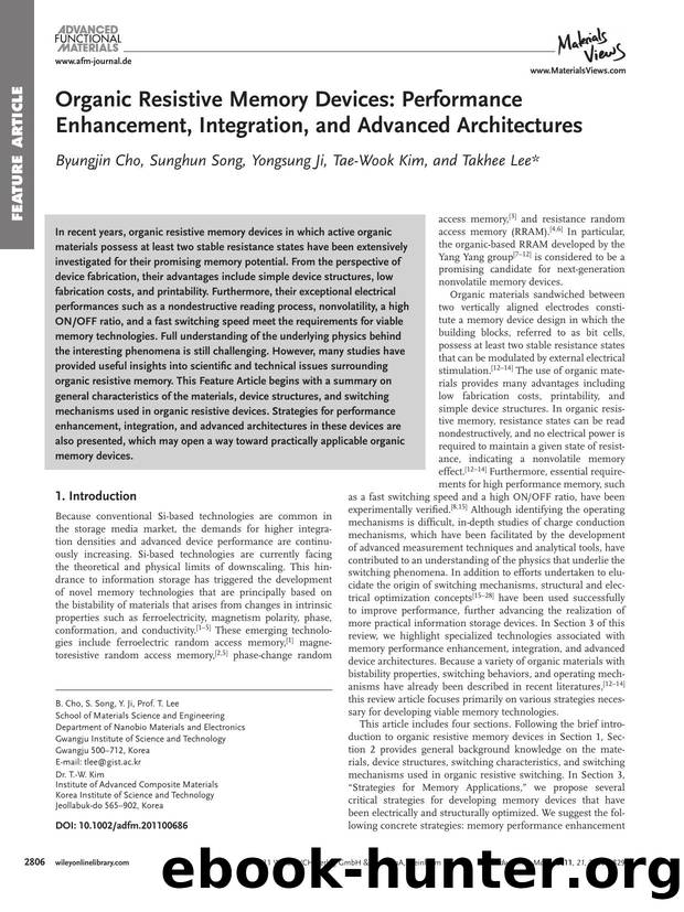 Organic Resistive Memory Devices: Performance Enhancement, Integration, and Advanced Architectures by wcu