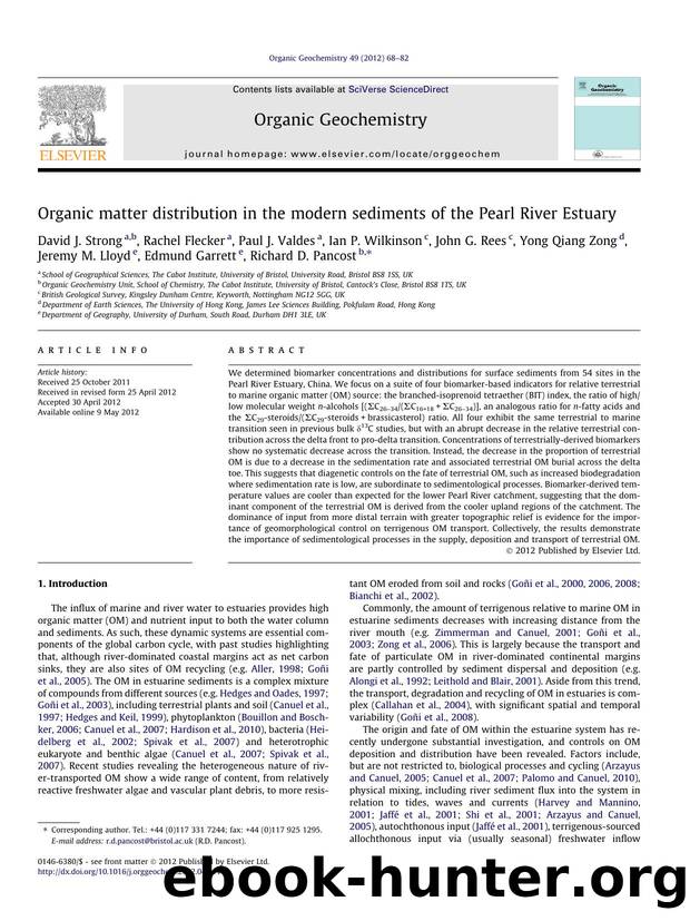 Organic matter distribution in the modern sediments of the Pearl River Estuary by unknow