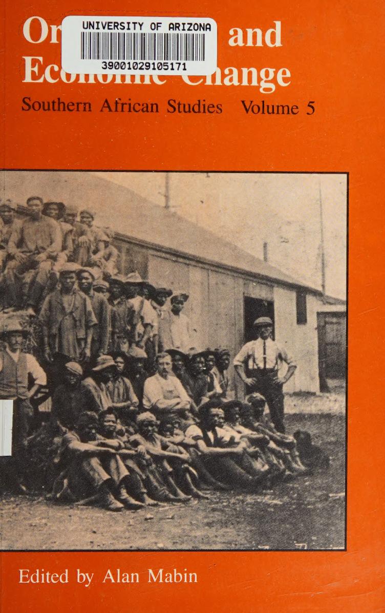 Organisation and Economic Change by Alan Mabin (ed.)