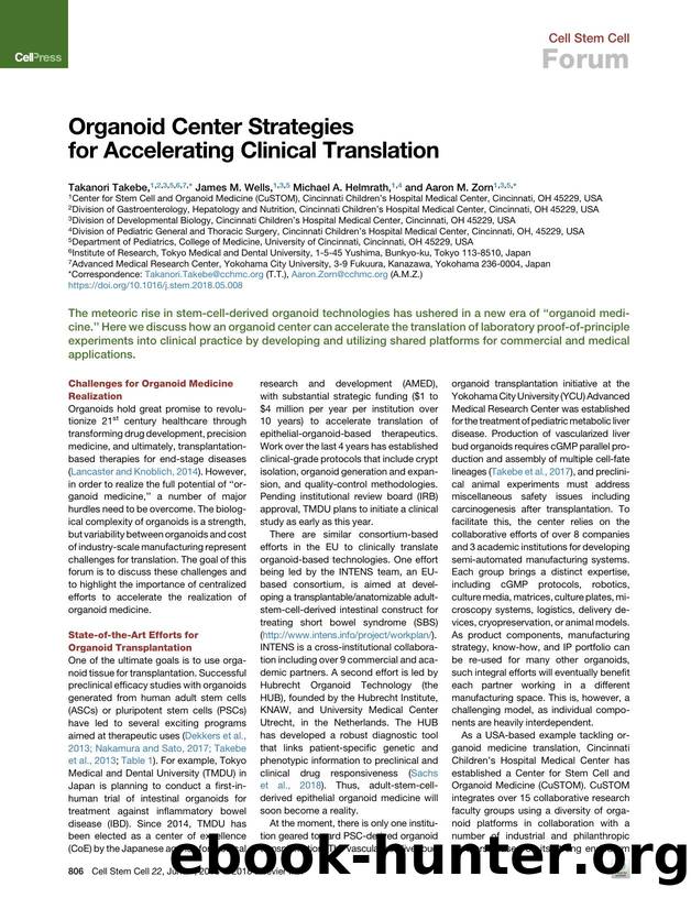 Organoid Center Strategies for Accelerating Clinical Translation by Takanori Takebe & James M. Wells & Michael A. Helmrath & Aaron M. Zorn