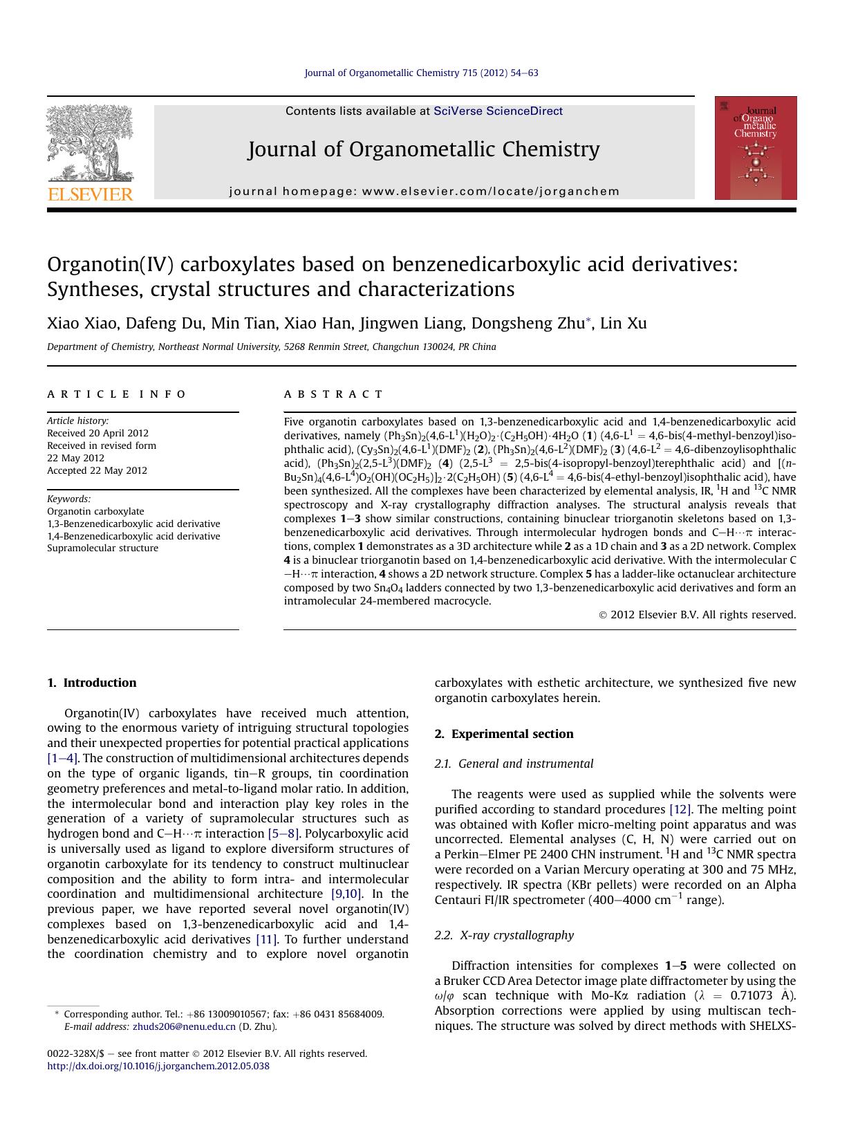 Organotin(IV) carboxylates based on benzenedicarboxylic acid derivatives: Syntheses, crystal structures and characterizations by unknow