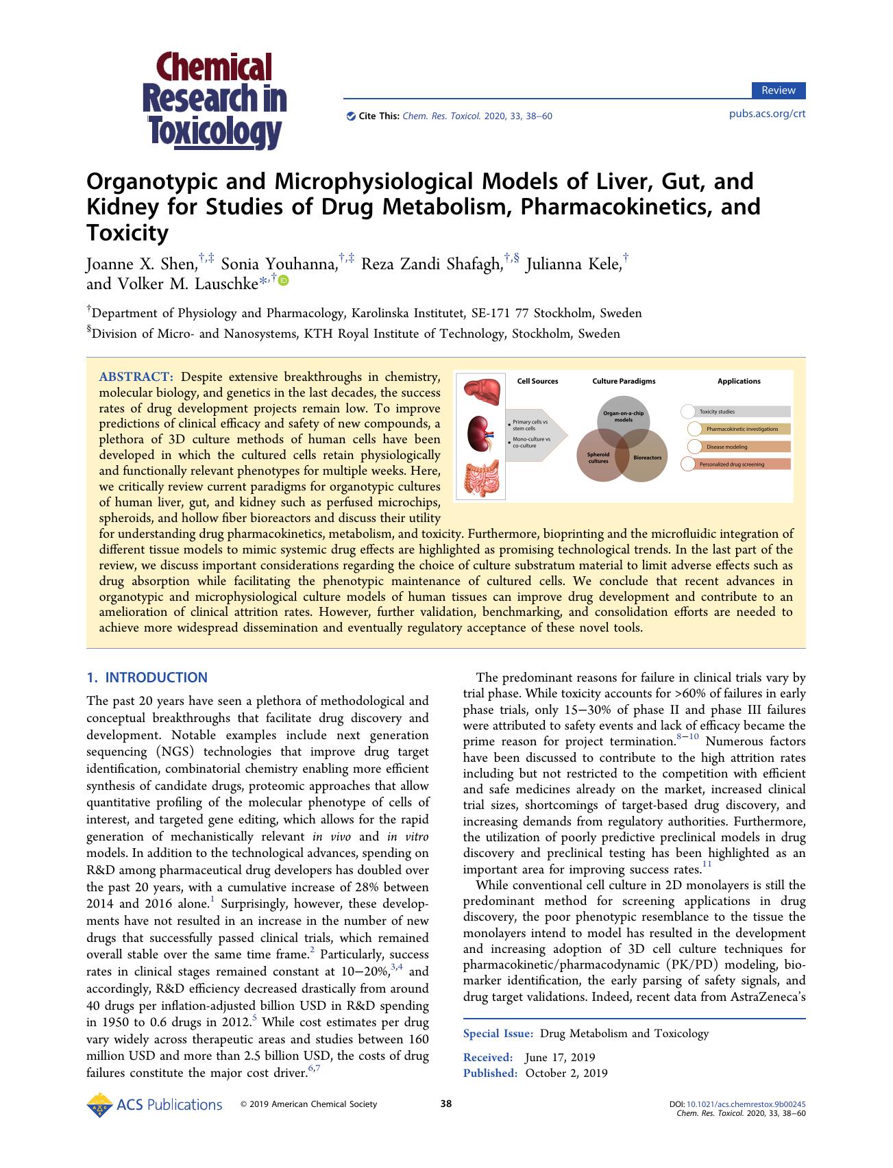 Organotypic and Microphysiological Models of Liver, Gut, and Kidney for Studies of Drug Metabolism, Pharmacokinetics, and Toxicity by Joanne X. Shen Sonia Youhanna Reza Zandi Shafagh Julianna Kele and Volker M. Lauschke