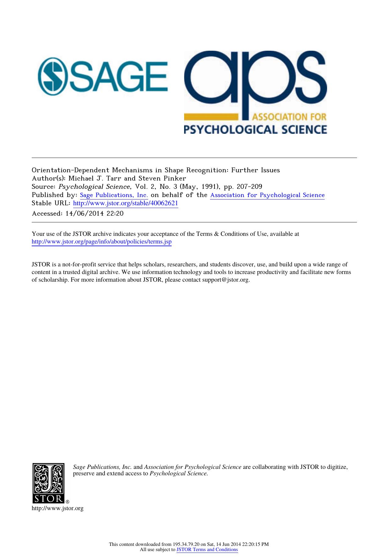 Orientation-Dependent Mechanisms in Shape Recognition: Further Issues by Unknown