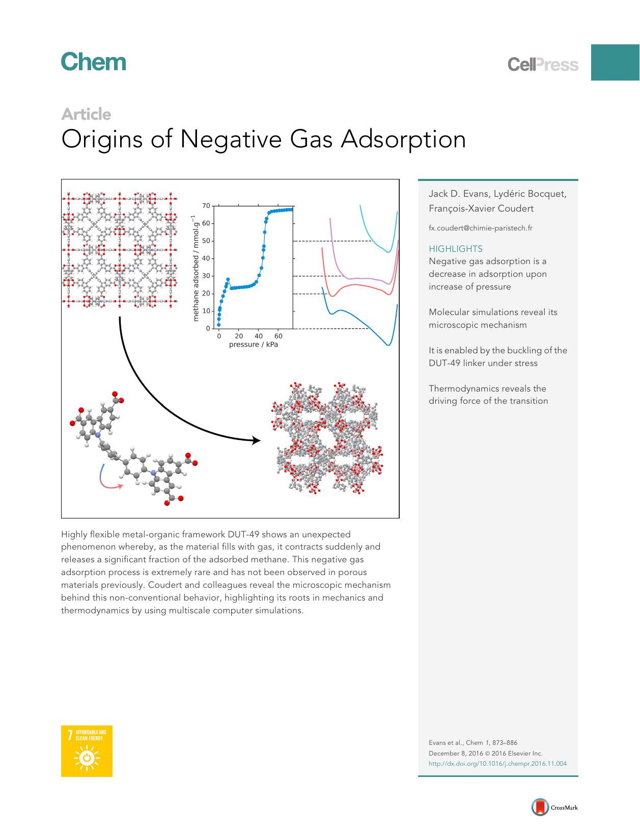 Origins of Negative Gas Adsorption by Jack D. Evans & Lydéric Bocquet & François-Xavier Coudert