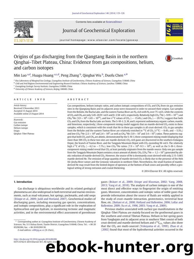 Origins of gas discharging from the Qiangtang Basin in the northern Qinghai-Tibet Plateau, China: Evidence from gas compositions, helium, and carbon isotopes by Min Luo & Huagu Huang & Peng Zhang & Qingbai Wu & Duofu Chen