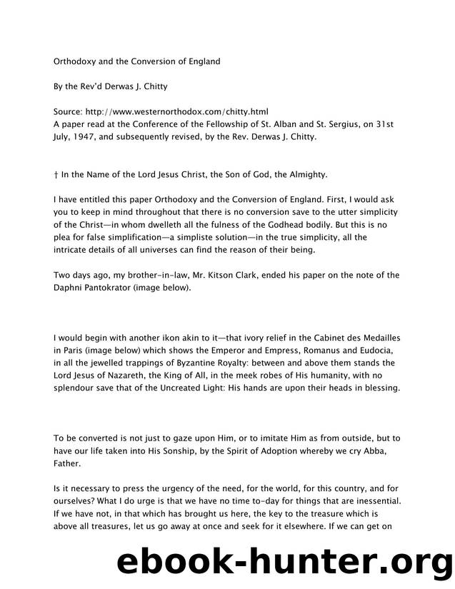 Orthodoxy and the Conversion of England by Unknown