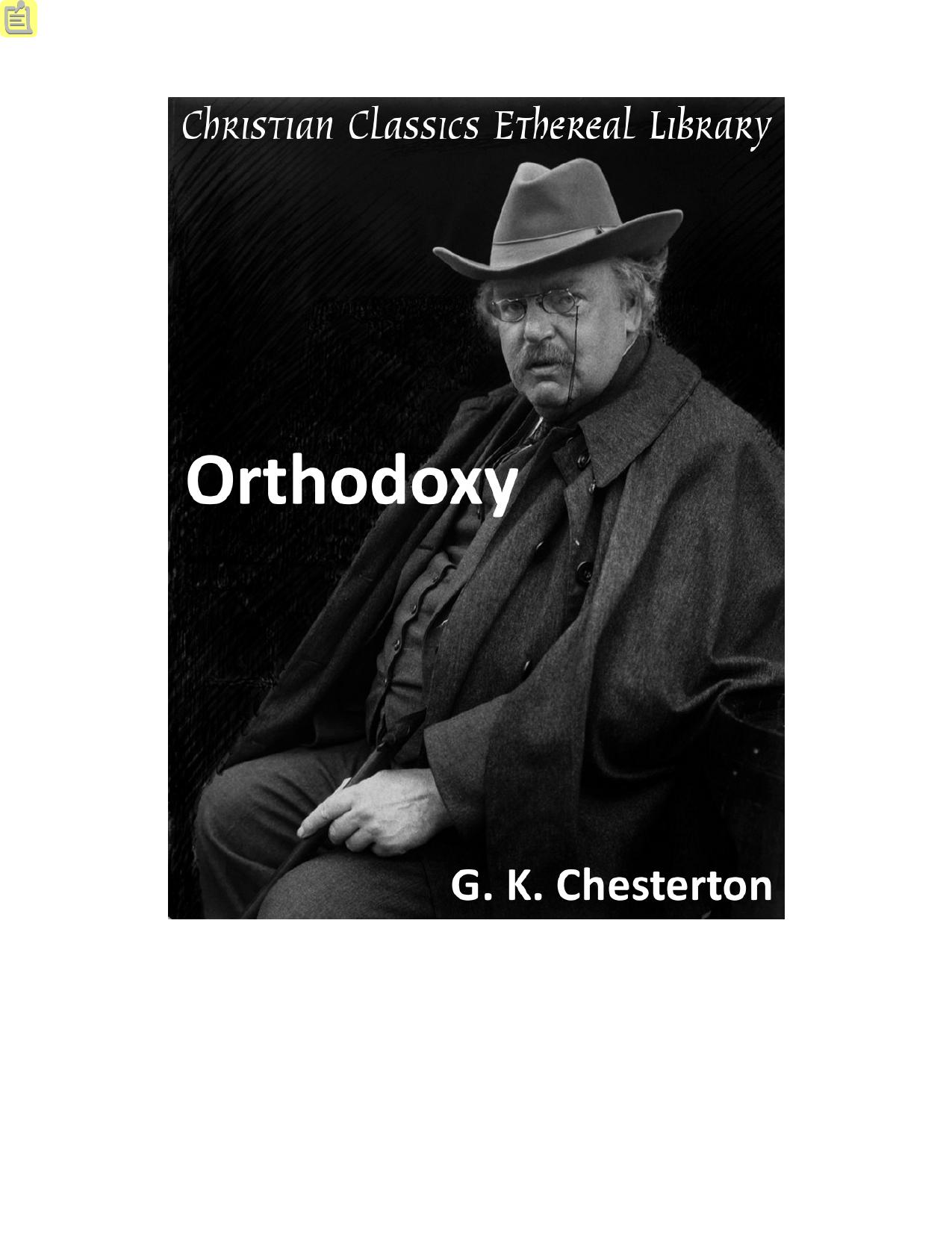 Orthodoxy by Gilbert K. Chesterton