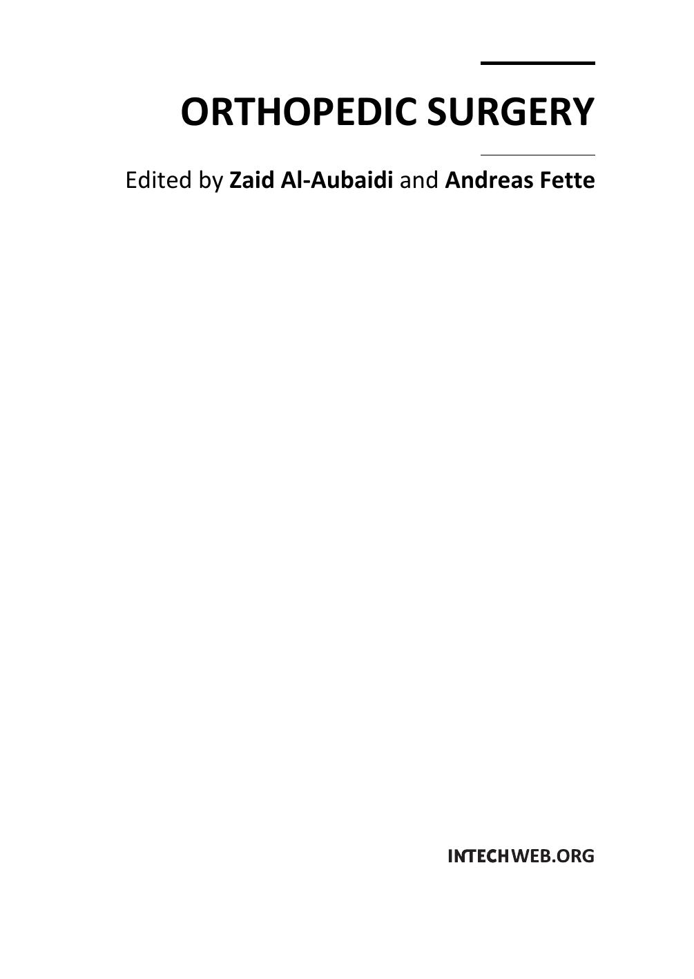 Orthopedic Surgery by Z. Al-Aubaidi A. Fette