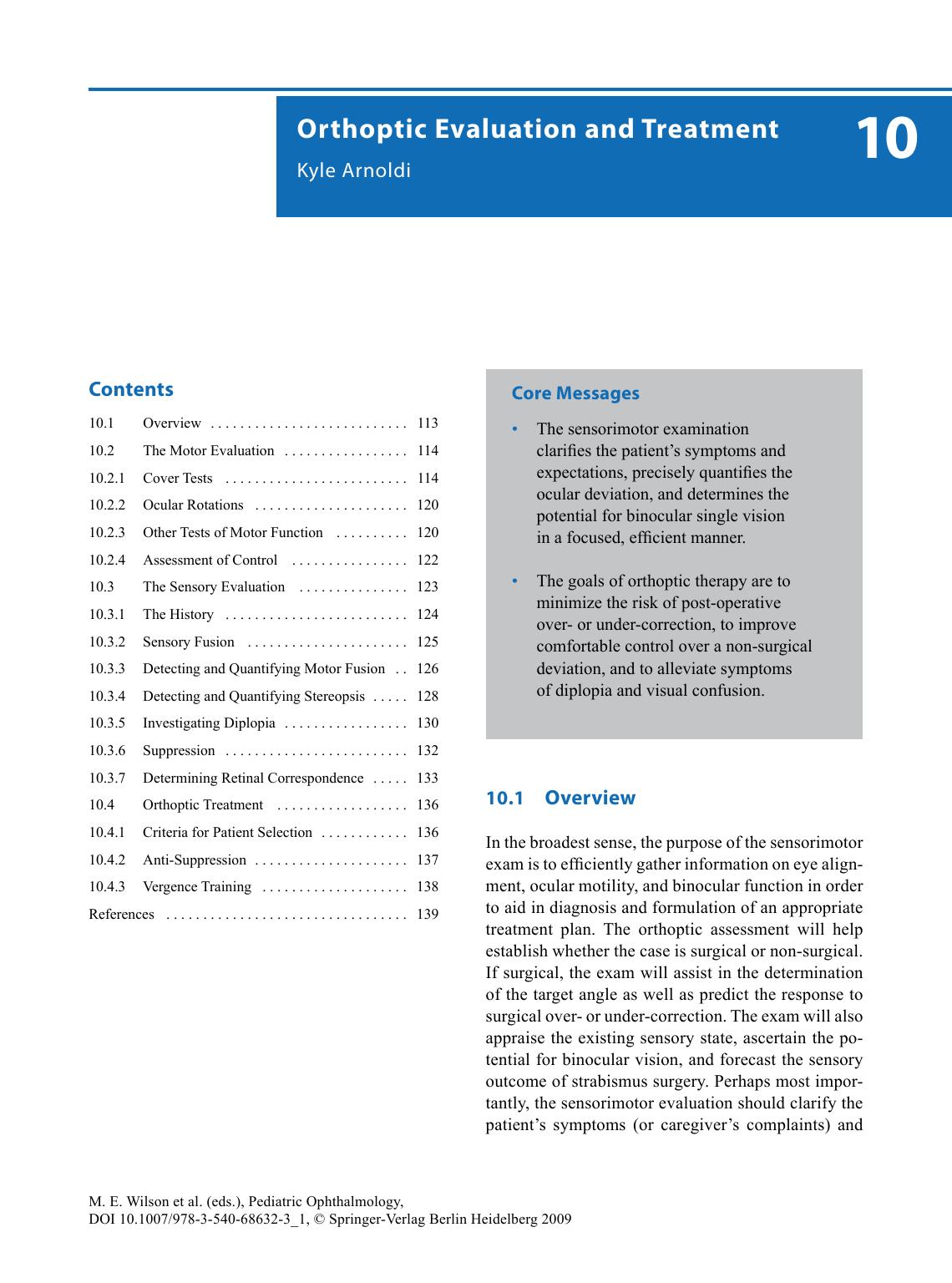 Orthoptic Evaluation and Treatment by Unknown