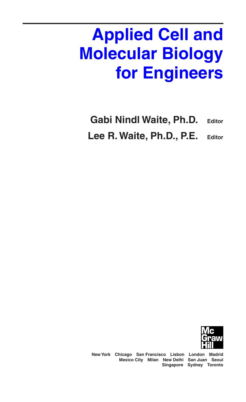 Osborne Applied Cell And Molecular Biology For Engineers by Mcgraw Hill