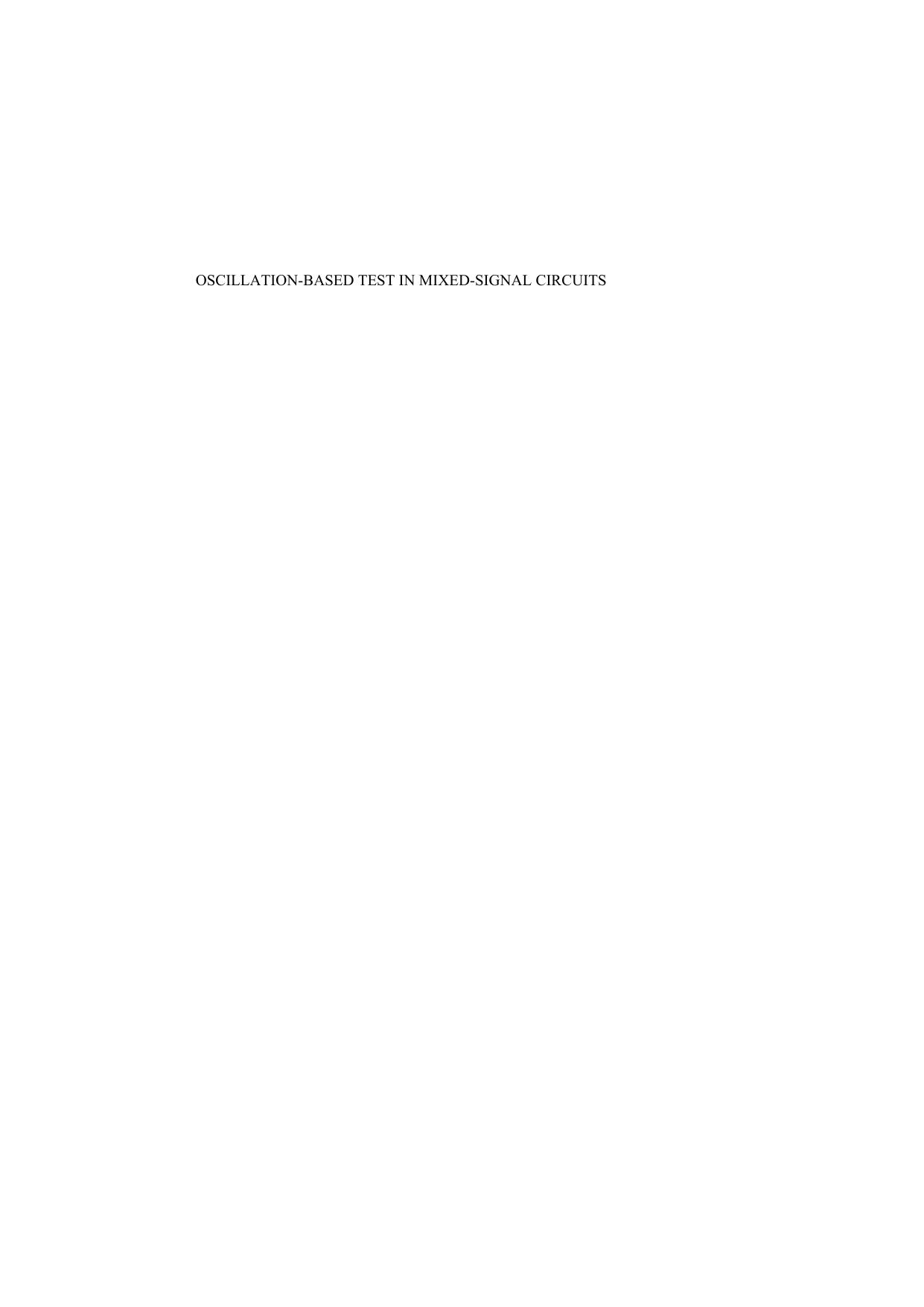 Oscillation-Based Test in Mixed-Signal Circuits by unknow