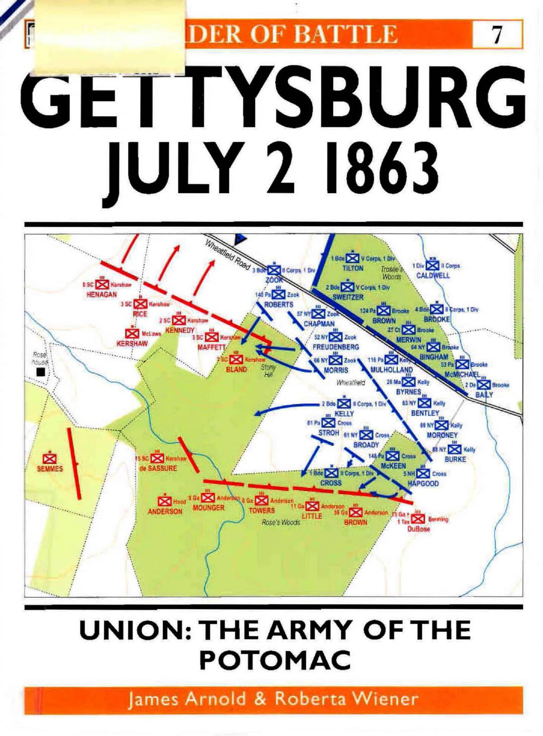 Osprey - Order Of Battle 007 - Gettysburg July 2-1863. Union by The Army Of The Potomac