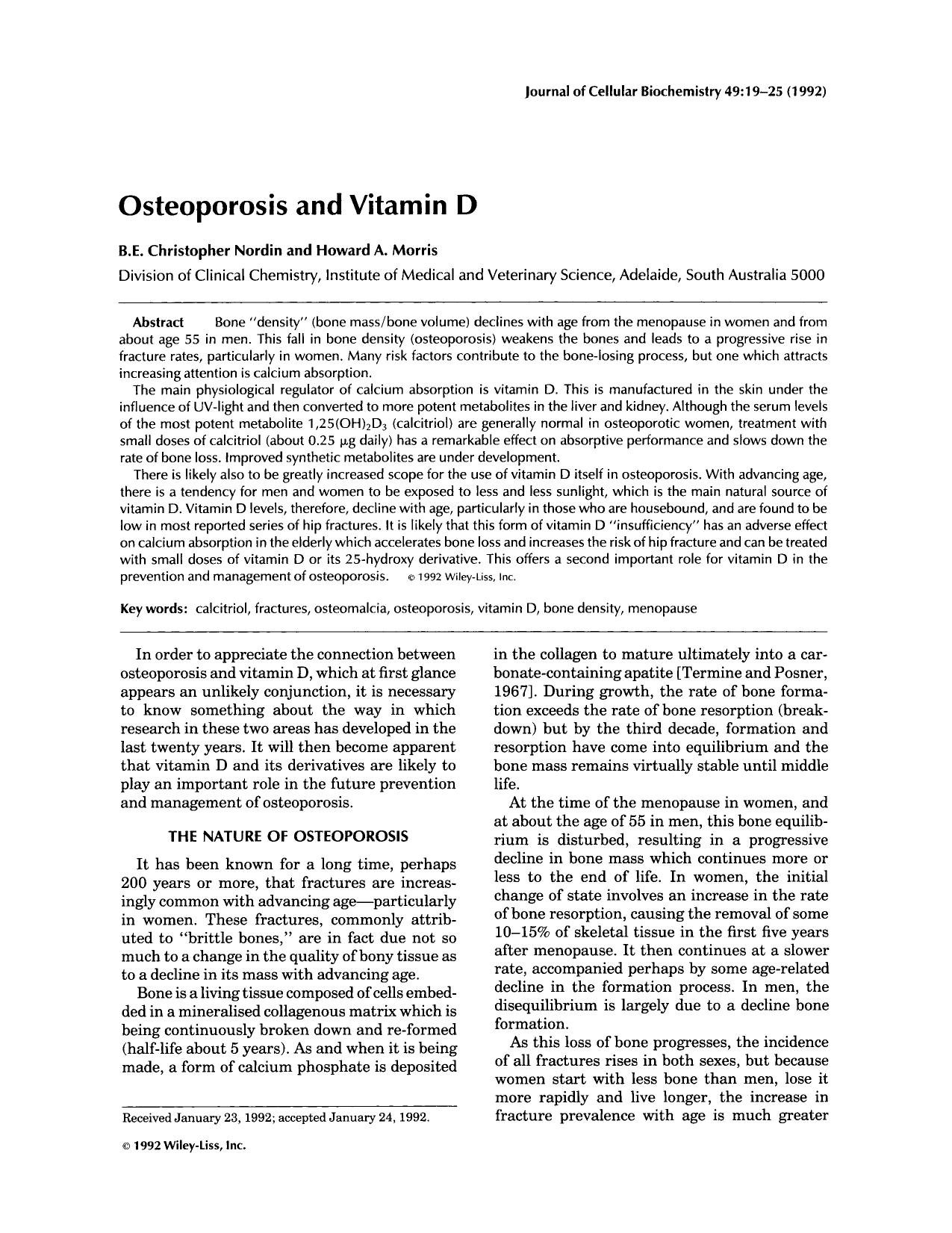 Osteoporosis and vitamin D by Unknown