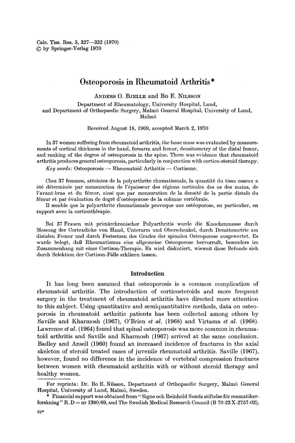 Osteoporosis in rheumatoid arthritis by Unknown