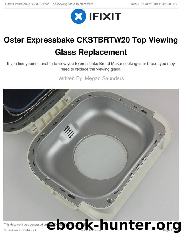 Oster Expressbake CKSTBRTW20 Top Viewing Glass Replacement by Unknown