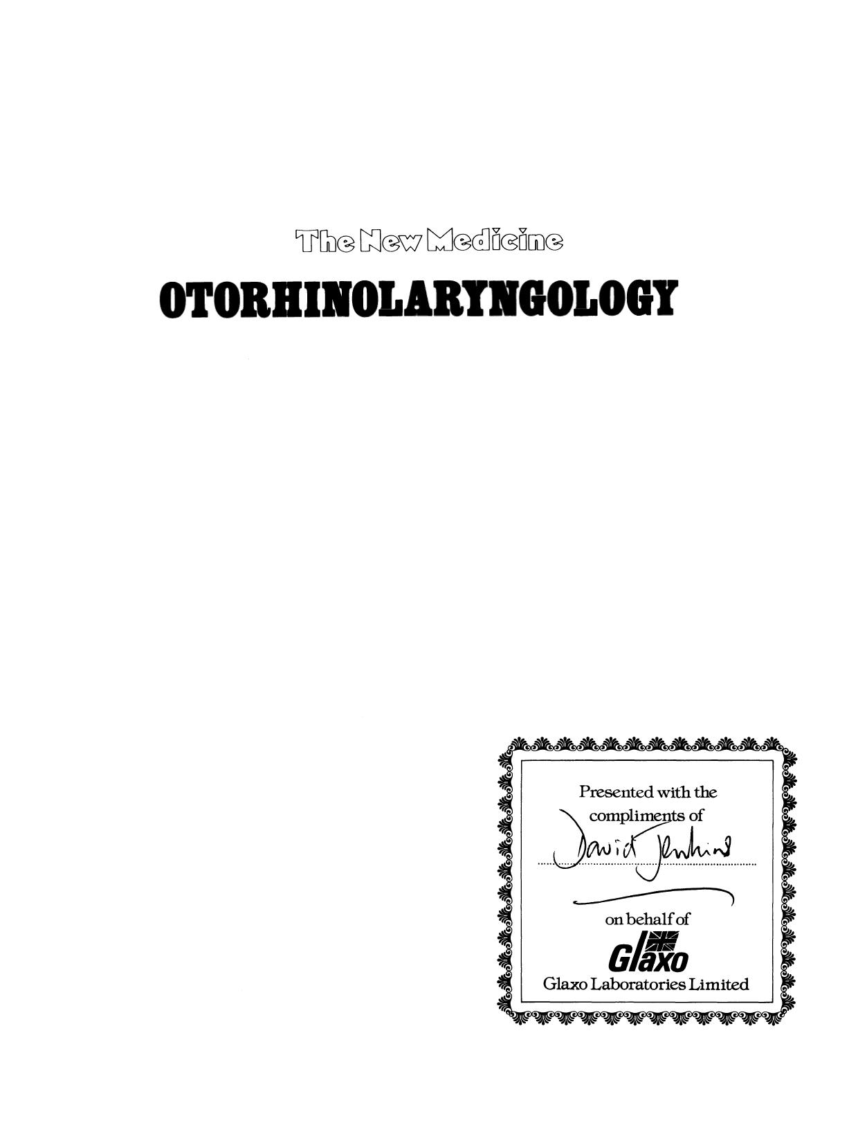 Otorhinolaryngology: Including Oral Medicine and Surgery by A. G. D. Maran MD FRCS FACS (auth.) A. G. D. Maran MD FRCS FACS (eds.)