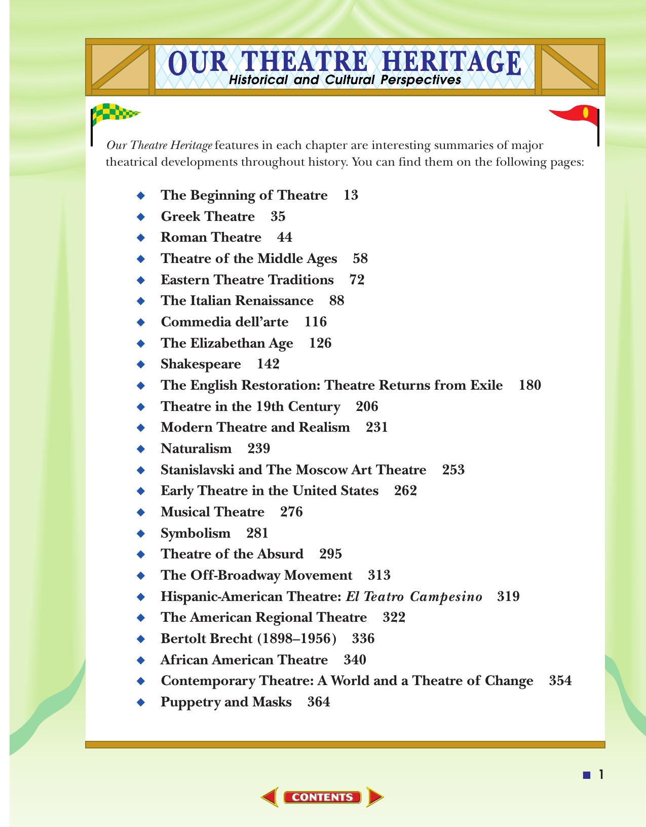 Our Theatre Heritage: Historical and Cultural Perspectives by Glencoe/McGraw-Hill