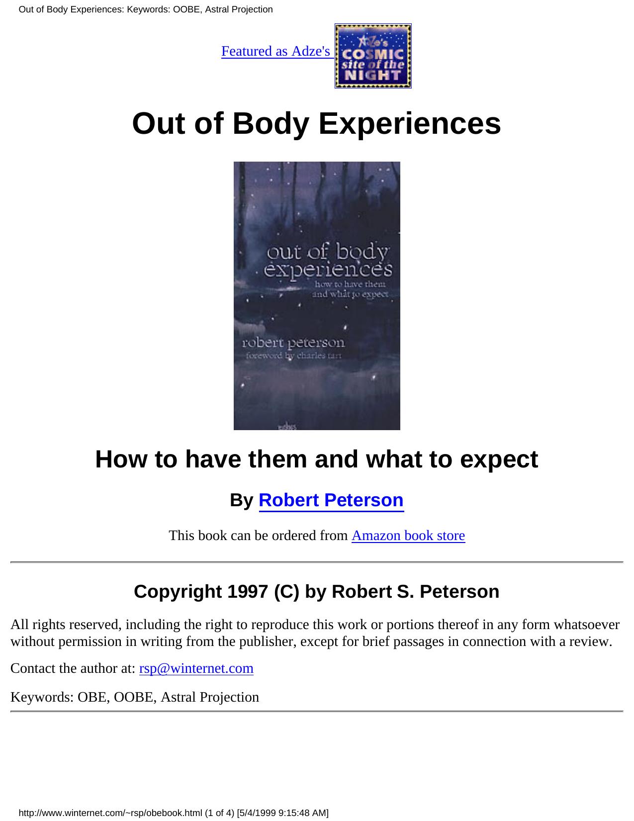 Out of Body Experiences by Nikolaos Stergiannis Ph.D. (Mechanical Engineering)