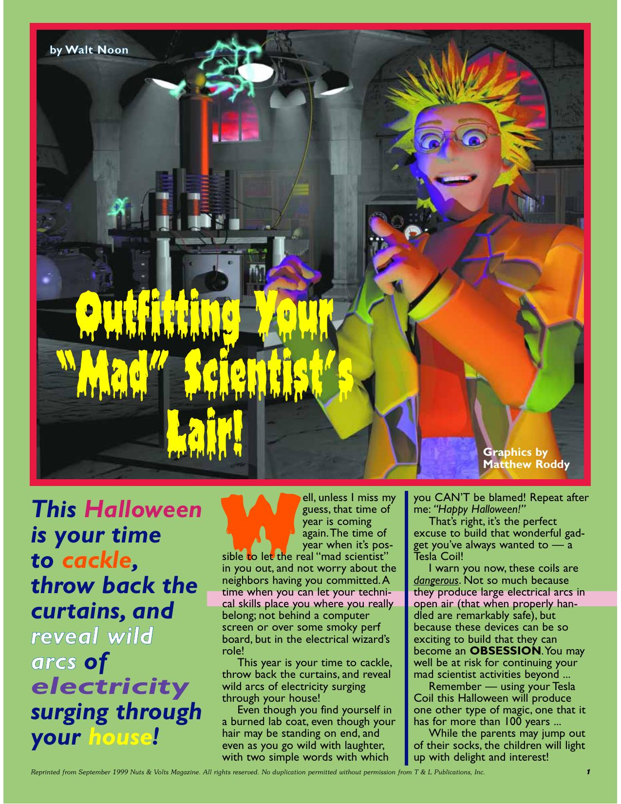 Outfitting Your Mad Scientist's Lair by Walt Noon