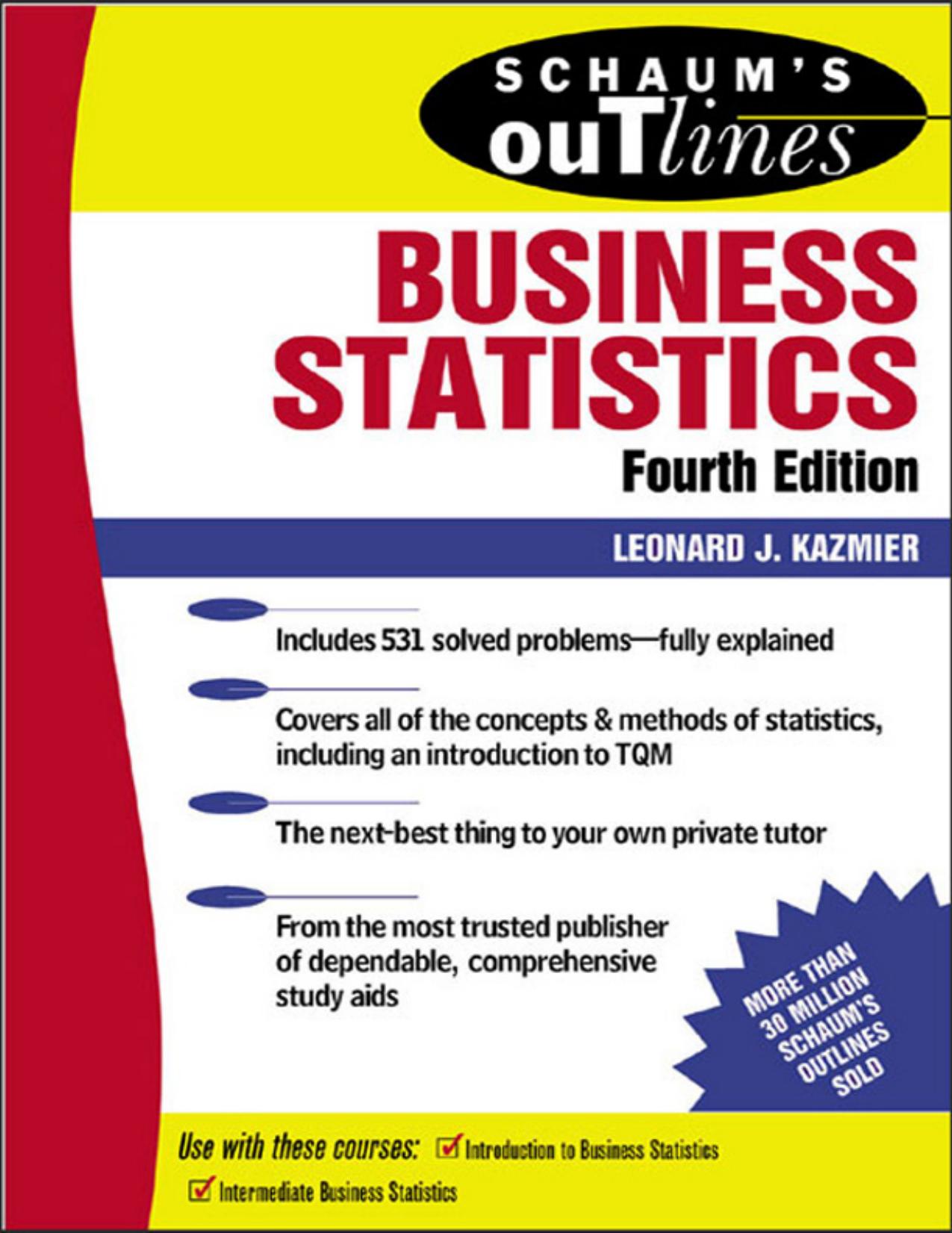 Outline of Business Statistics by Leonard Kazmier