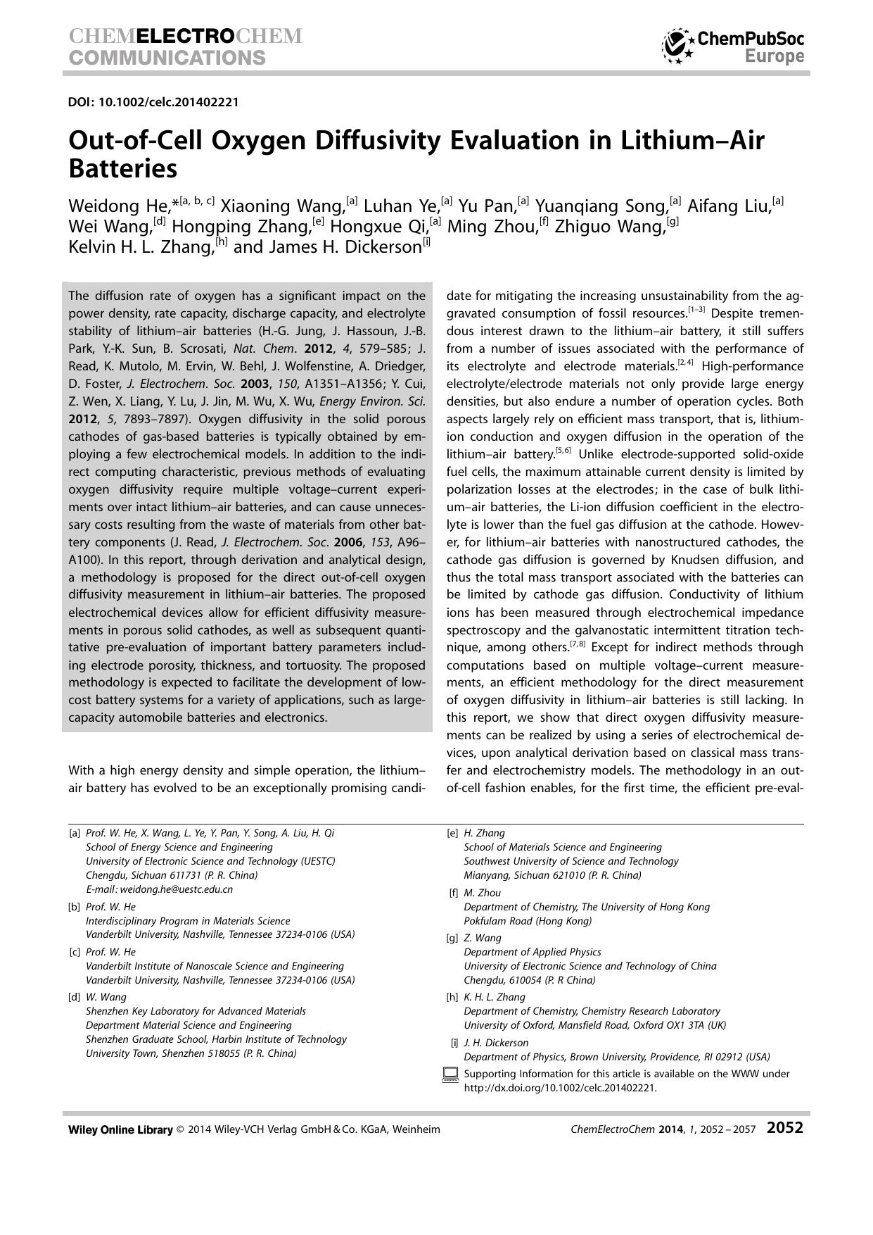 OutofCell Oxygen Diffusivity Evaluation in LithiumAir Batteries by Unknown