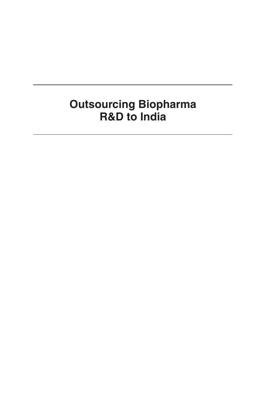 Outsourcing biopharma R&D to India by Probir Roy Chowdhury
