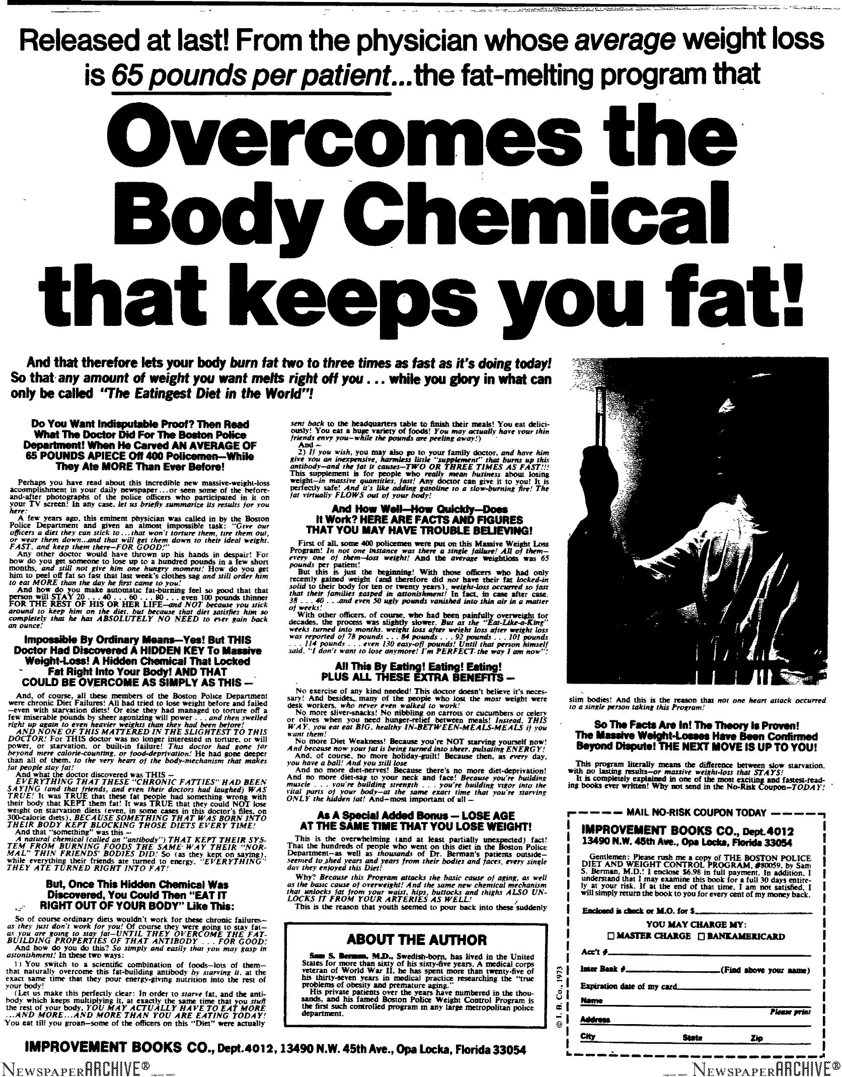 Overcomes The Body Chemicals That Make You Fat by Copyright 2005 Heritage Microfilm Inc. & Newspaperarchive.com