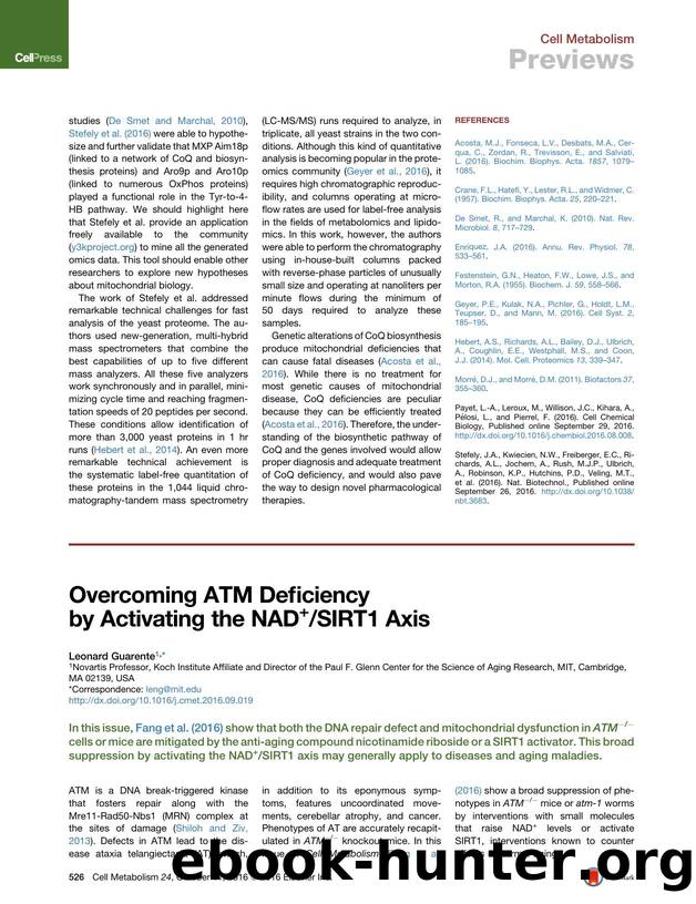 Overcoming ATM Deficiency by Activating the NAD+SIRT1 Axis by Leonard Guarente