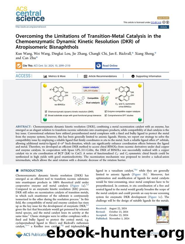 Overcoming the Limitations of Transition-Metal Catalysis in the Chemoenzymatic Dynamic Kinetic Resolution (DKR) of Atropisomeric Bisnaphthols by unknow