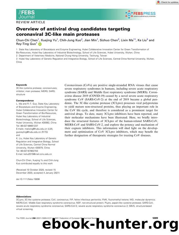 Overview of antiviral drug candidates targeting coronaviral 3Câlike main proteases by Unknown