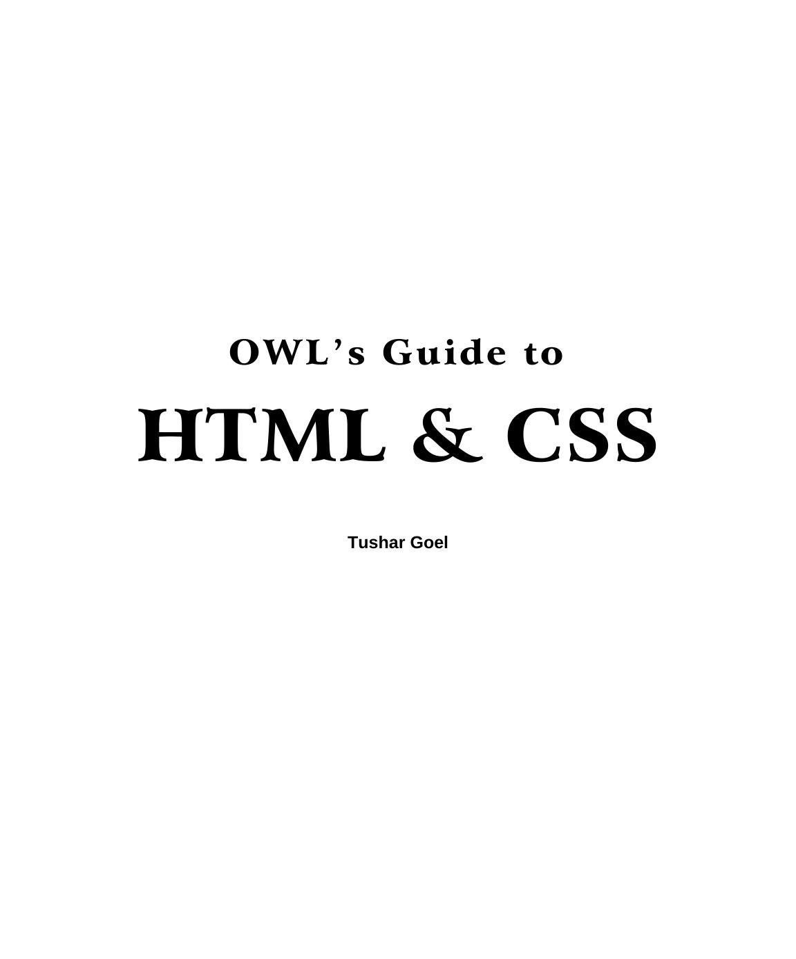 Owls Guide to HTML & CSS by hafsa