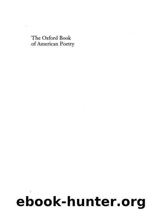 Oxford Book of American Poetry, The by David Lehman & John Brehm