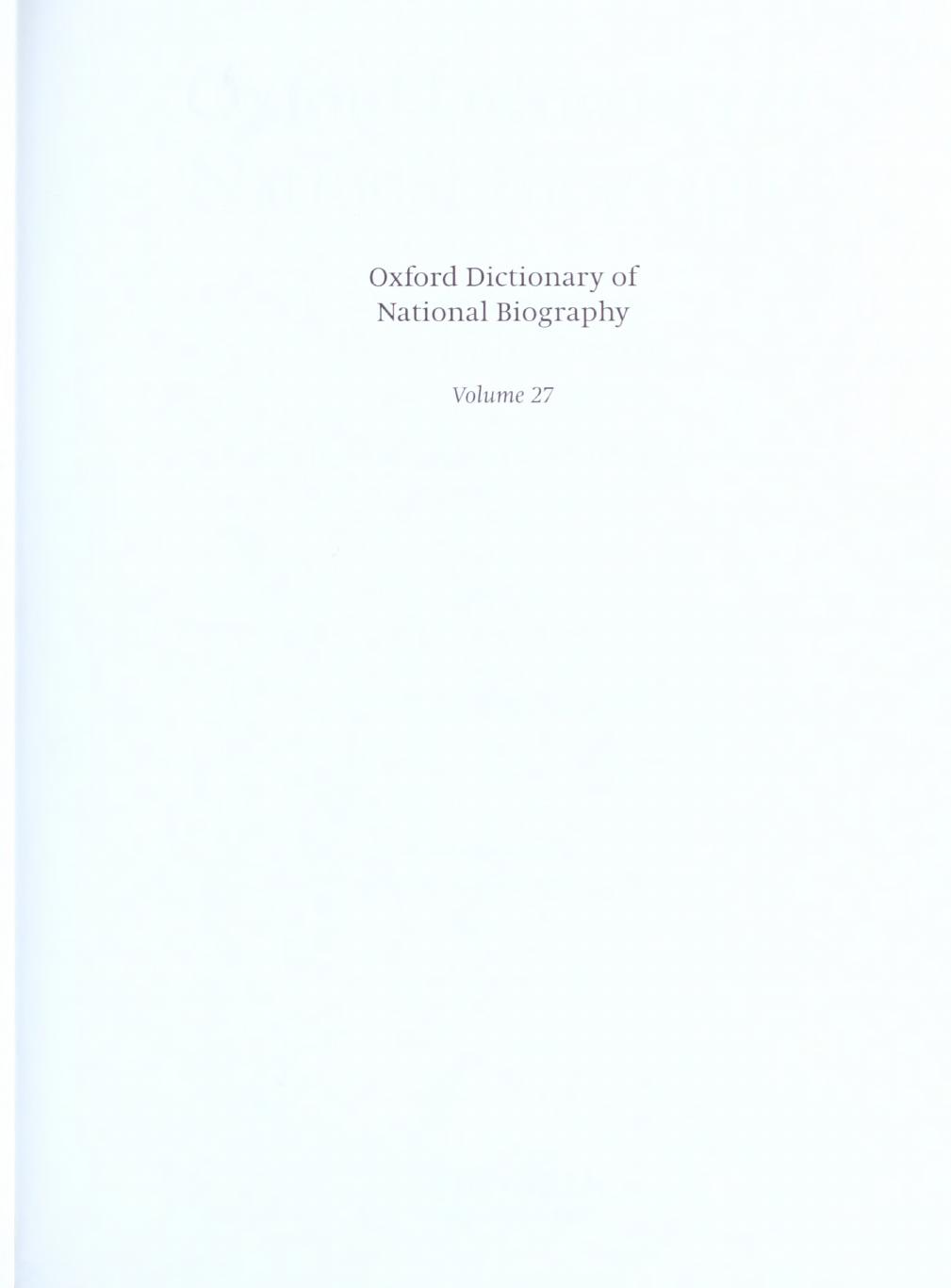 Oxford Dictionary of National Biography - volume 27 HickeringillâHooper by Brian Harrison & H. C. G. Matthew